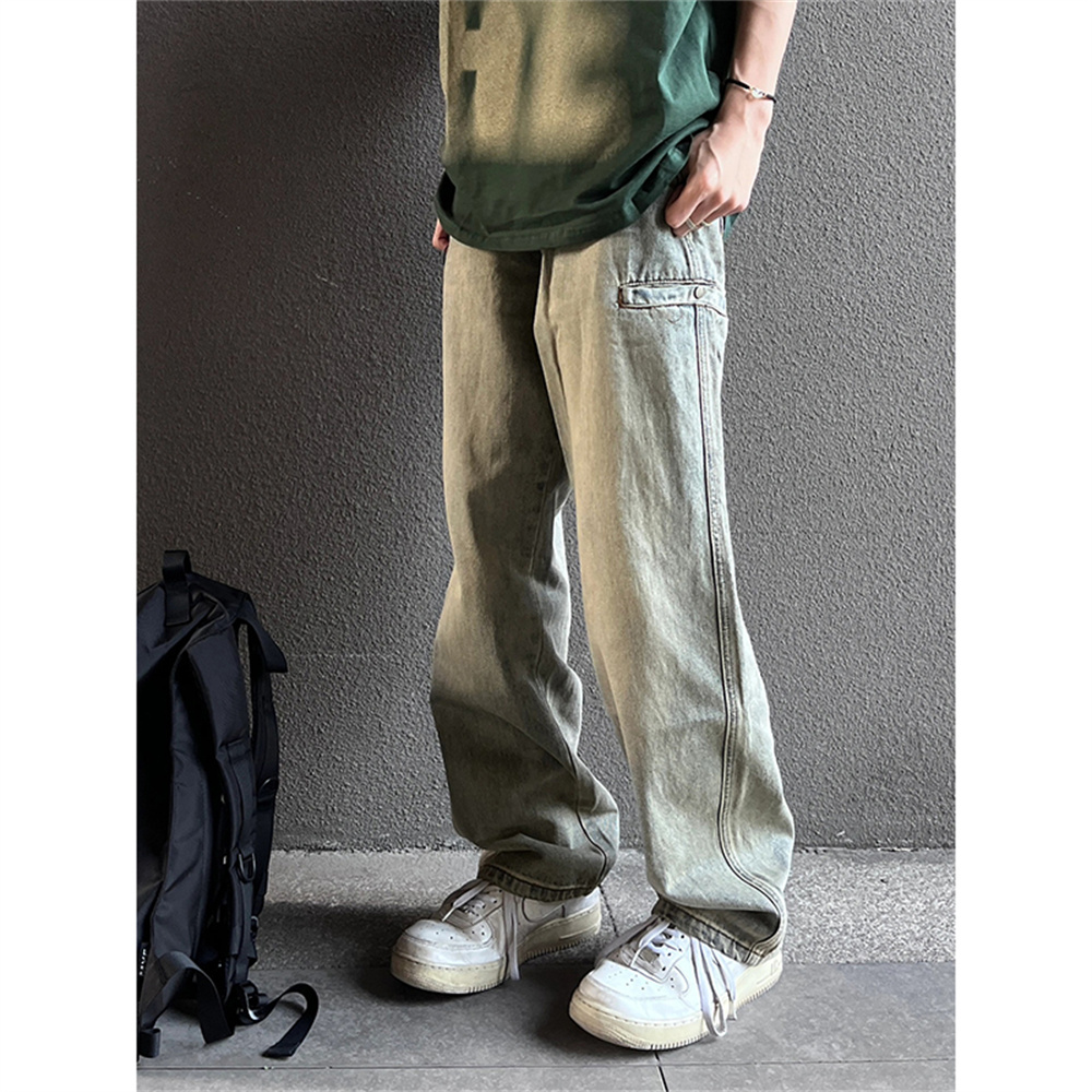 Streetwear Brand Jeans - Japanese streetwear brand retro distressed yellow
