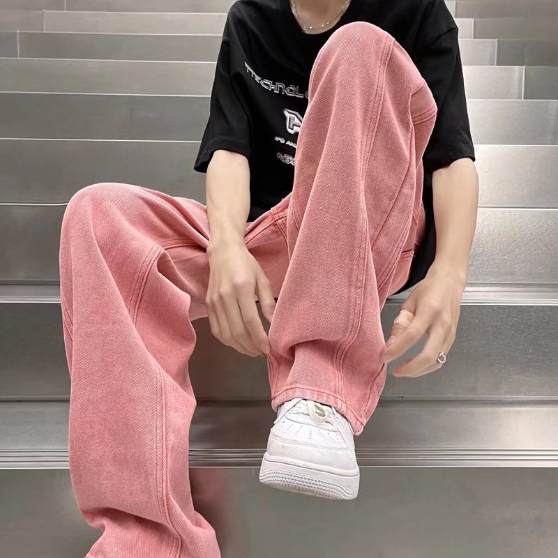 Pink Straight Leg Wide Leg Jea - Streetwear Brand Hong Kong のレビューと価格
