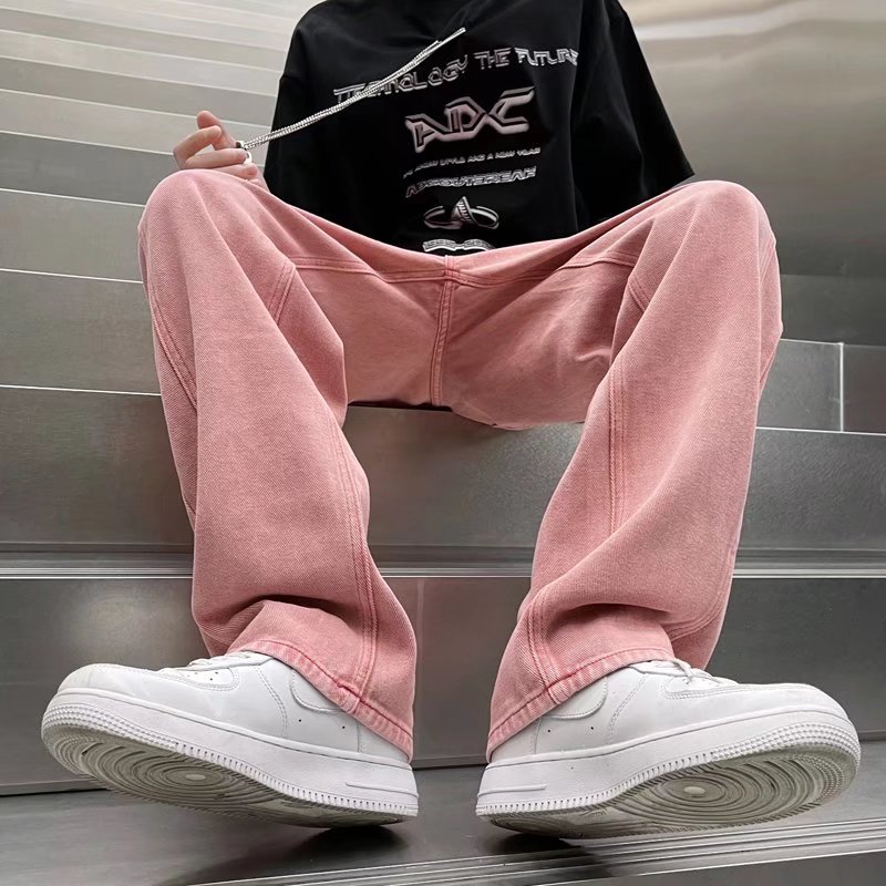 Pink Straight Leg Wide Leg Jea - Streetwear Brand Hong Kong のレビューと価格