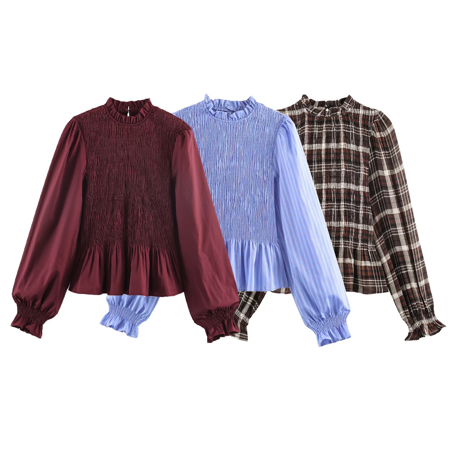 Brand Plaid Ruffle Blouses for - Streetwear Brand England のレビューと価格