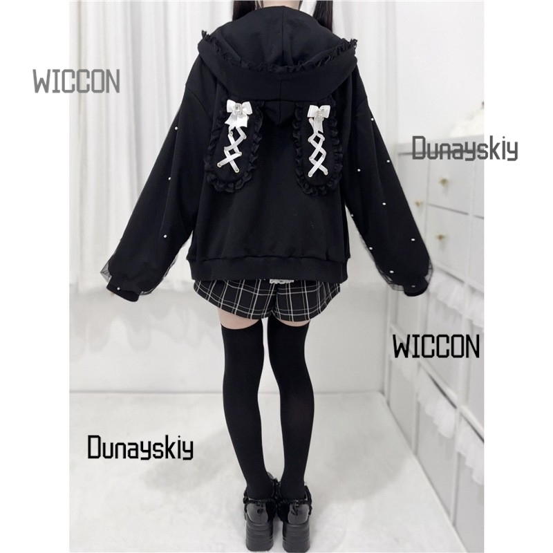 Jirai Kei Japanese Bunny Hoodi - Streetwear Brand Y2K のレビューと価格