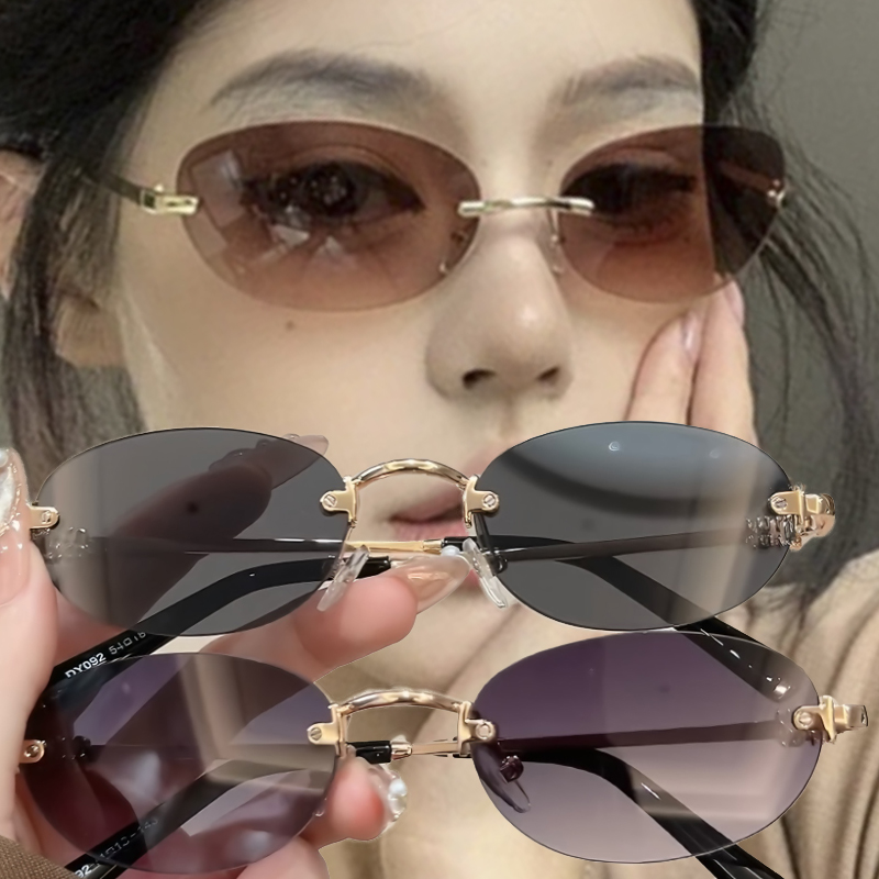 Trendy Frameless Sunglasses Wo - Streetwear Brand Y2K のレビューと価格