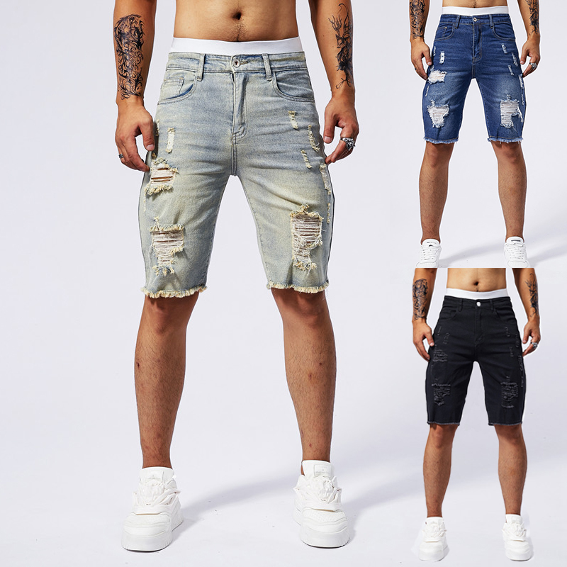 2025 Summer New Men's Ripped D - Streetwear Brand Vintage のレビューと価格