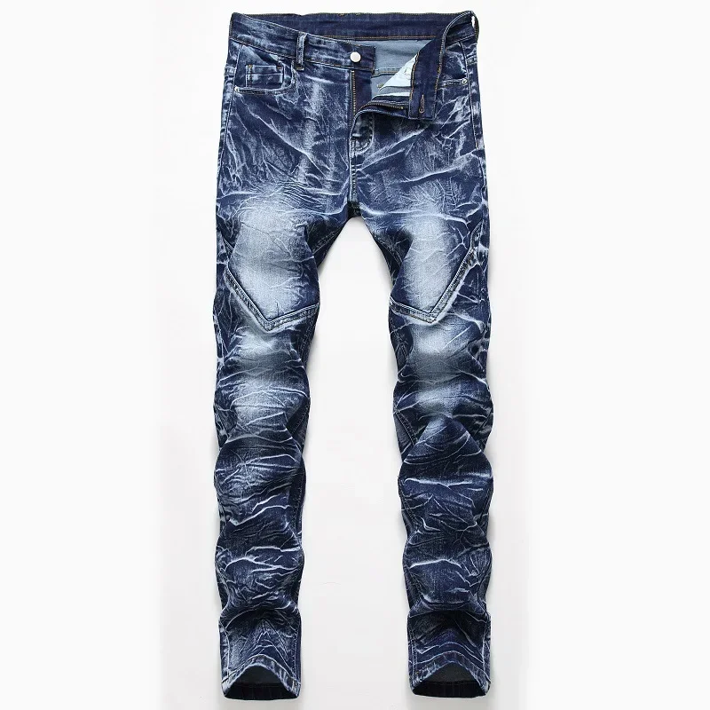 Fashion Print Men's Elasticity - Streetwear Brand Jeans のレビューと価格
