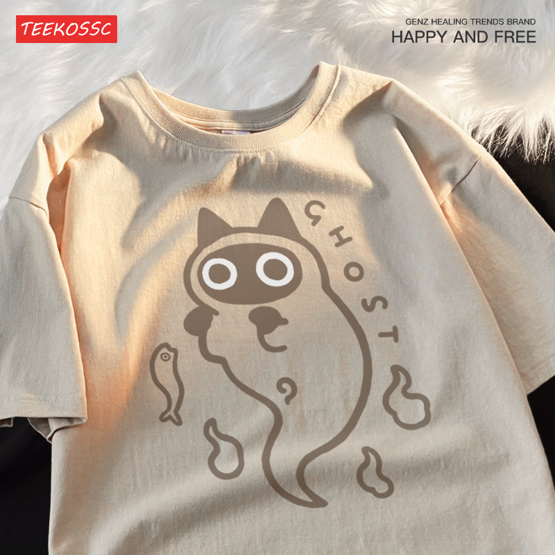 Ghost Cat Loose Short Sleeved  - Streetwear Brand Cat のレビューと価格