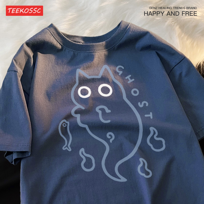 Ghost Cat Loose Short Sleeved  - Streetwear Brand Cat のレビューと価格