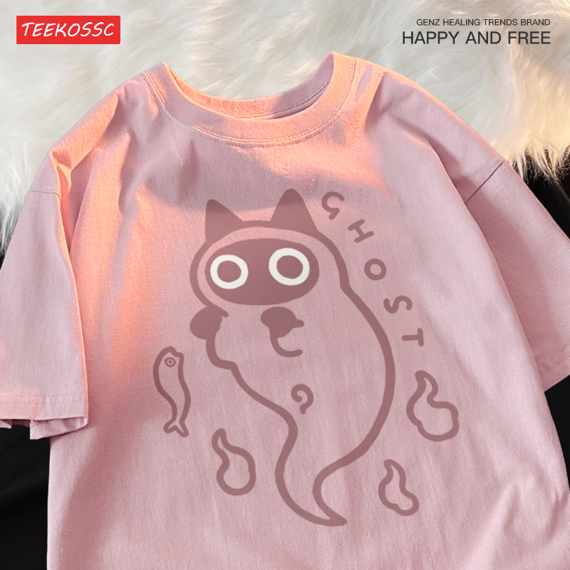 Ghost Cat Loose Short Sleeved  - Streetwear Brand Cat のレビューと価格