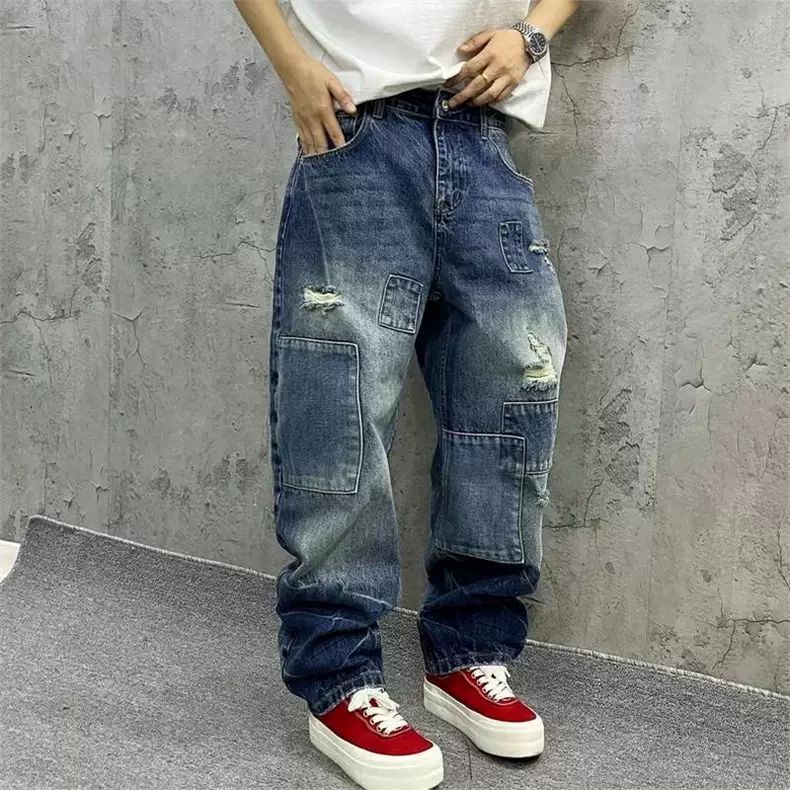 Brand Splicing Jeans Autumn Fa - Streetwear Brand Jeans のレビューと価格