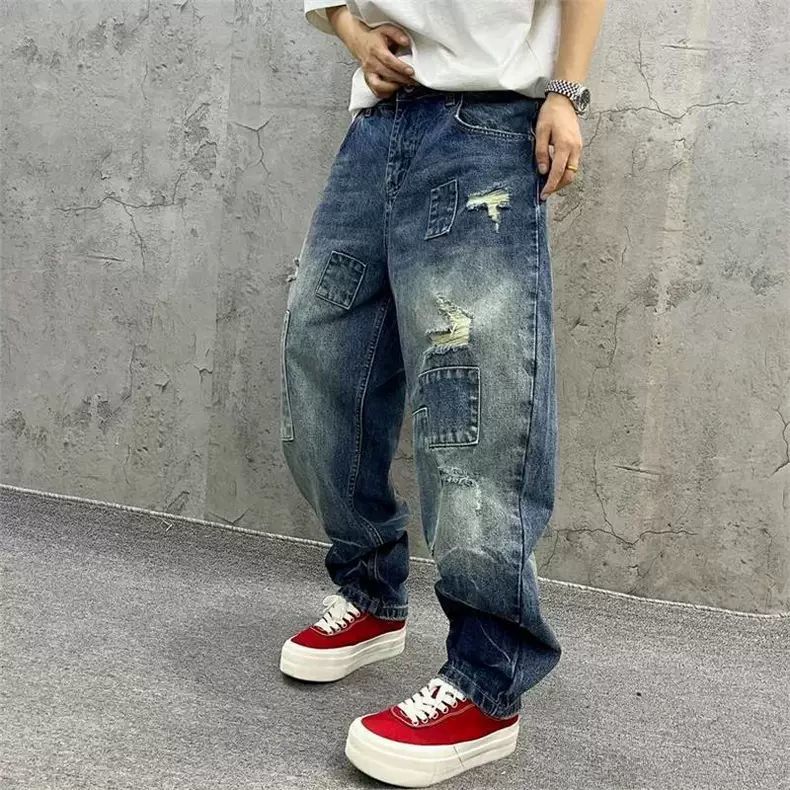 Brand Splicing Jeans Autumn Fa - Streetwear Brand Jeans のレビューと価格