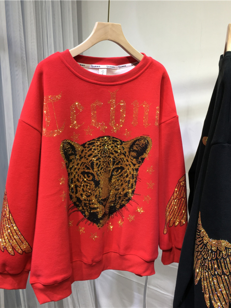 Leopard Rhinestones L-4XL Plus - Streetwear Brand のレビューと価格