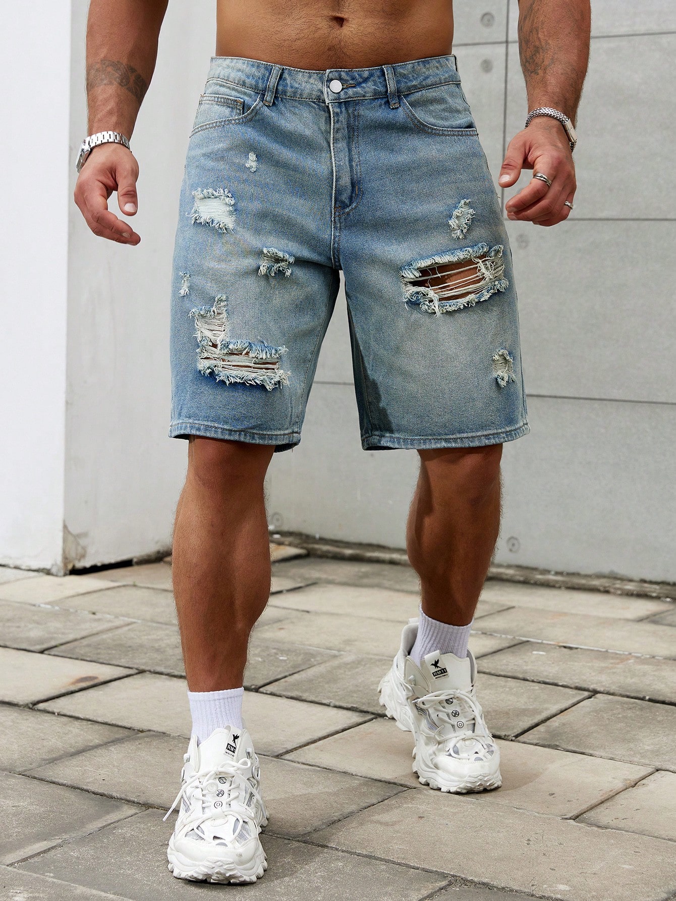 New Fashion Mens Ripped Short  - Streetwear Brand のレビューと価格