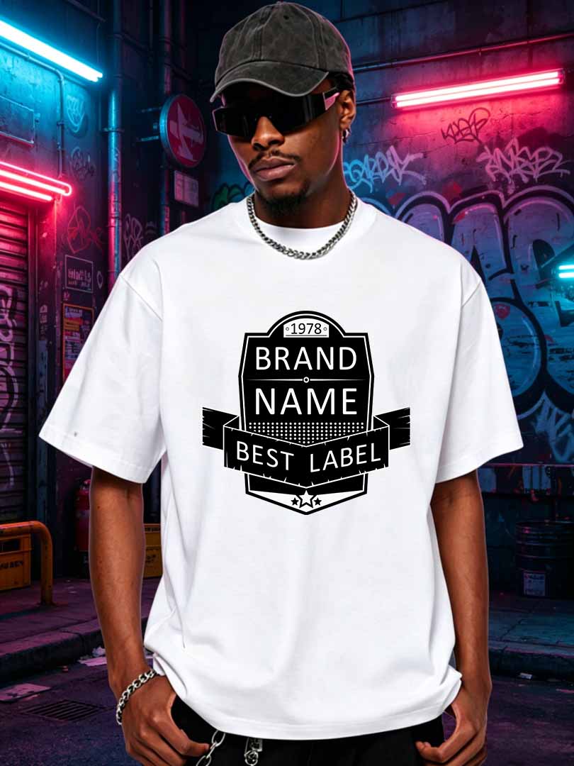 Men Retro Brand Name Graphic T - Streetwear Brand Name のレビューと価格
