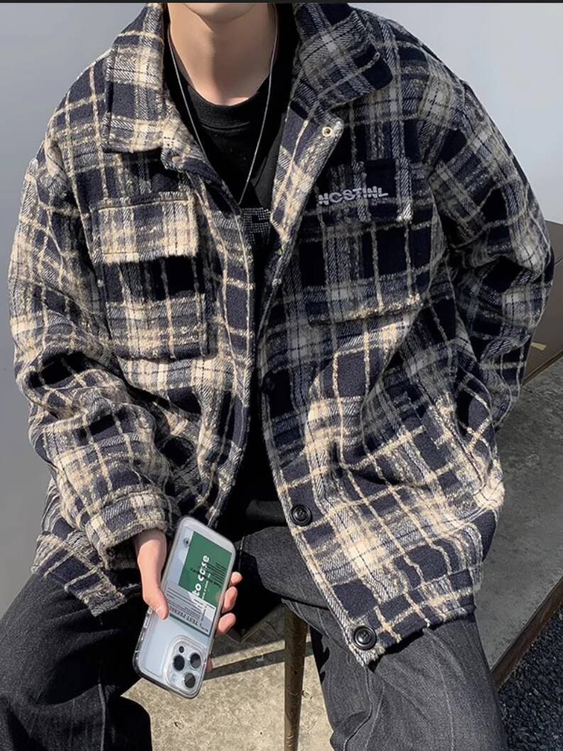 Men's Thick Shirts Jacket Autu - Streetwear Brand England のレビューと価格